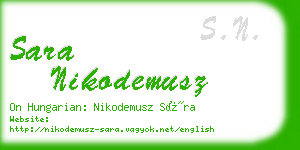 sara nikodemusz business card